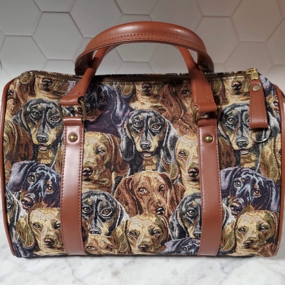 RARE HTF The Bradford Exchange Vintage Dachshund Shoulder Bag Like New - Picture 2 of 10